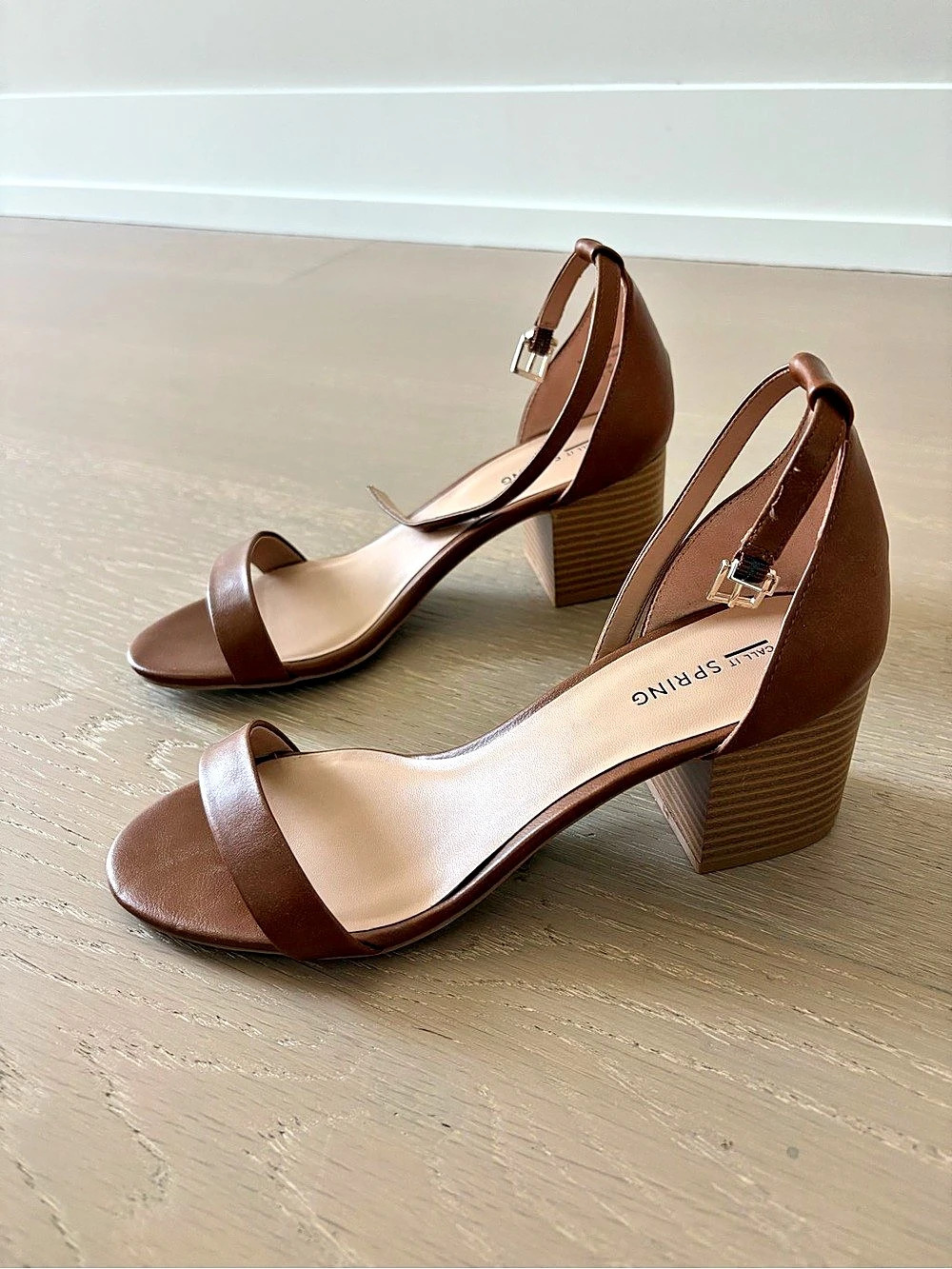 Call It Spring - Block Heel Sandals in Brown US 8.5